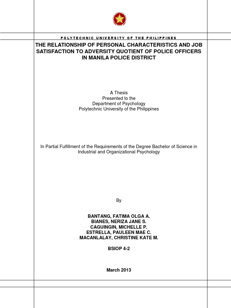 Sample of front page of thesis