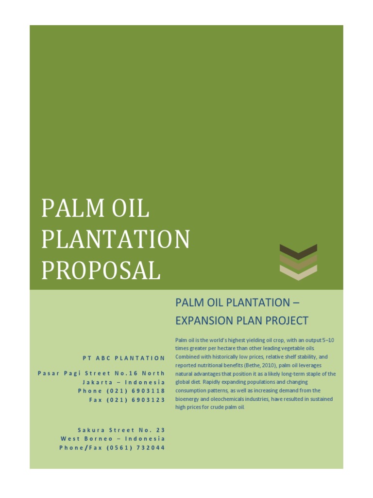 Palm Oil Proposal V0 02 PDF PDF Palm Oil Plantation