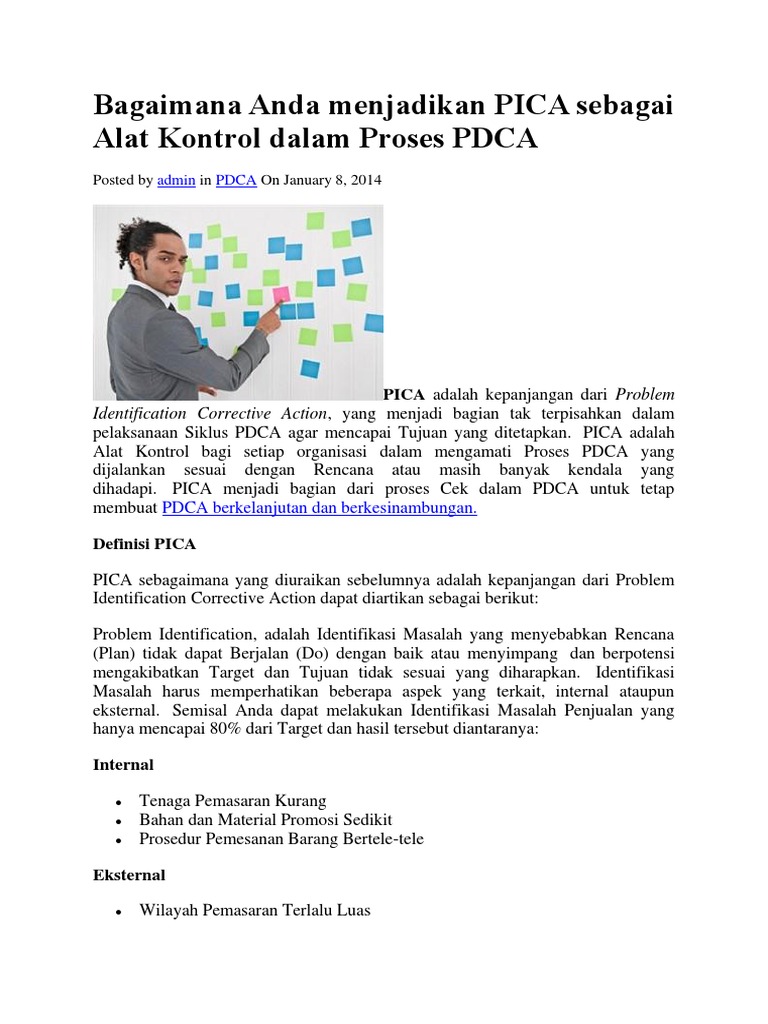 PICA: Alat Kontrol Efektif PDCA | PDF