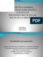 Didácticas General y Específicas en Contextos Sociohistóricos