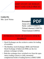 Relationship Study of Indian Stock Market and Gold Prices: Guided by Presented by