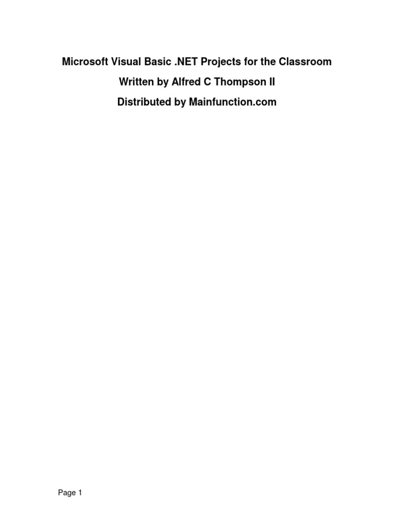 Vbnet Sample Projects | PDF | Subroutine | Basic