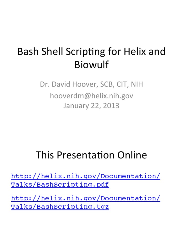 An Introduction to Bash Scripting for Perl and Bluewolf | PDF | Unix ...