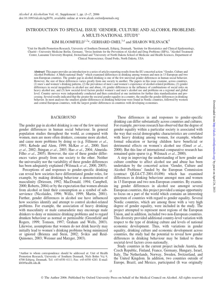 Gender Differences in Alcohol Use Study | PDF | Survey Methodology ...
