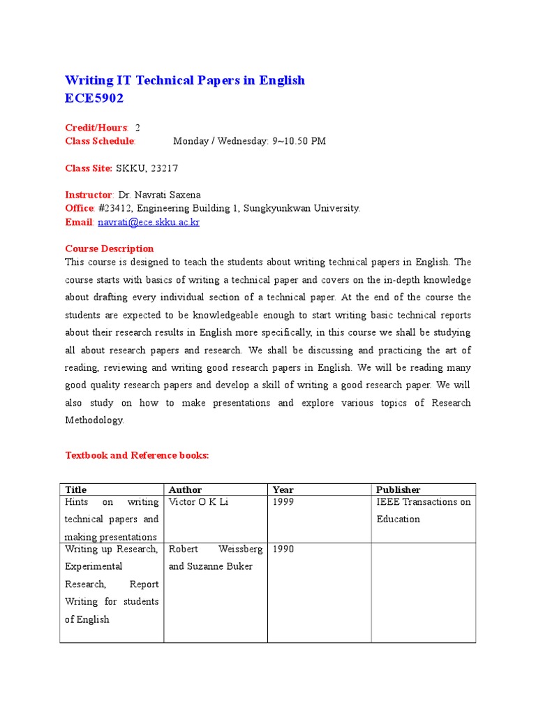 Writing IT Technical Papers Course | PDF | Computing And Information ...
