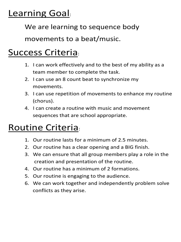 Body Movement Routine Planning Guide | PDF | Career & Growth | Language ...