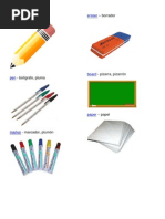 Fichas de Los Utiles Escolares en Ingles Gratis | PDF