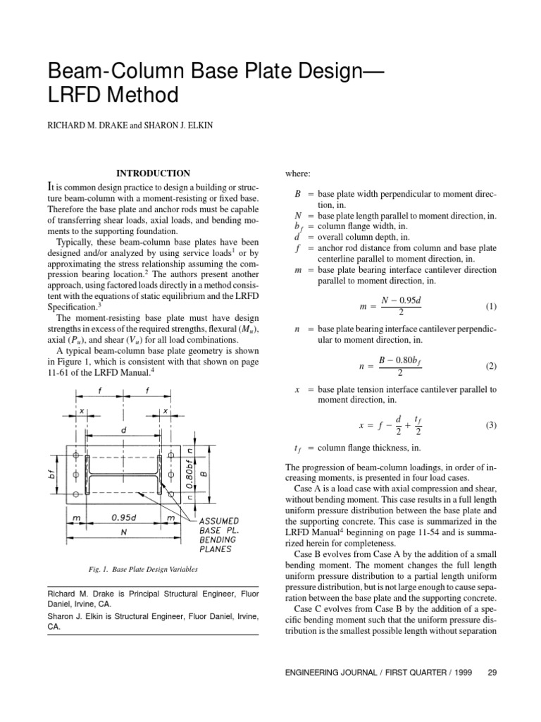 Beam-Column Base Plate Design Guide | PDF | Teaching Methods ...