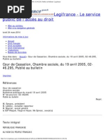 Cour de Cassation, Chambre Sociale, Du 19 Avril 2005, 02-46.295, Publié Au Bulletin - Legifrance PDF