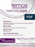 Cartel Presentación Círculo Ciudad Lineal Ppe. de Asturias