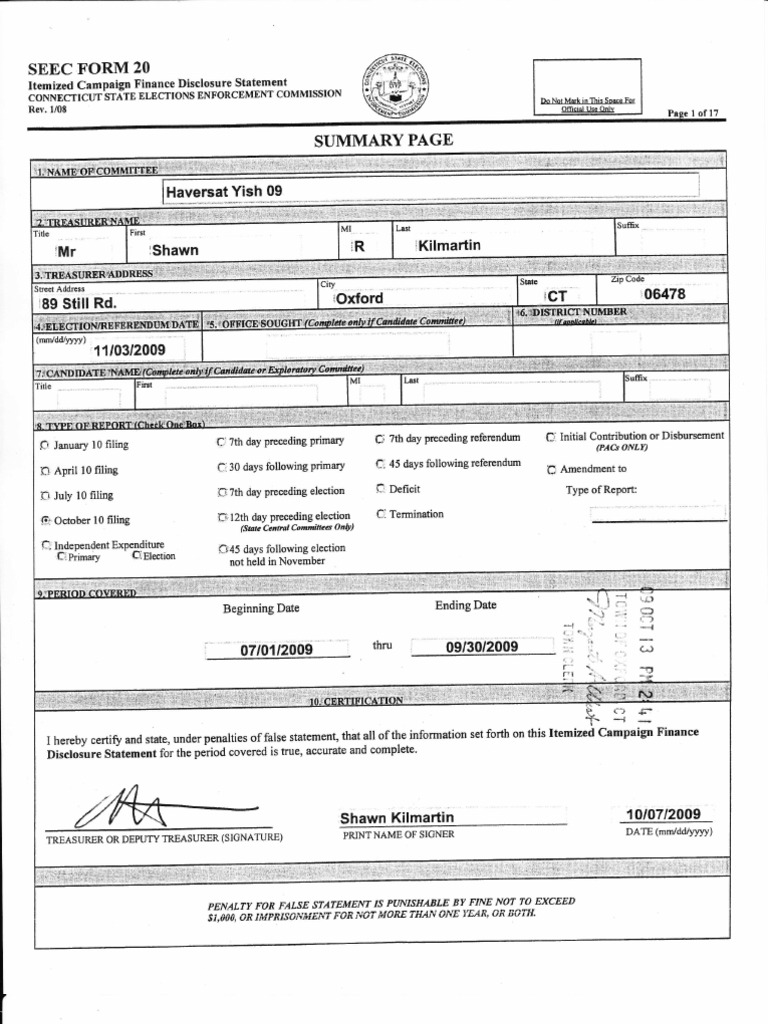 Seec F'orm 20 | PDF | Expense | Personal Finance