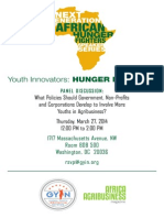 Next Generation of African Hunger Fighters Speaker Series