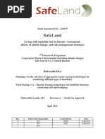 SafeLand Living With Landslide Risk in Europe - Assesment, Effect of Global Change and Risk Management Stratigies