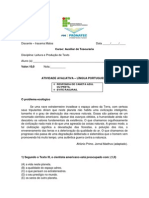 Prova Auxiliar de Tesouraria Lingua Portuguesa PDF