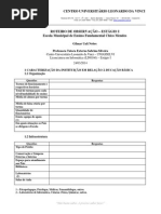 Anexo E - Roteiro de Observacao - Estagio I