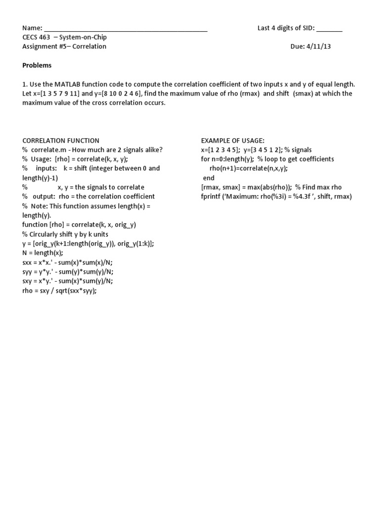 Assign#5 Correlation | PDF
