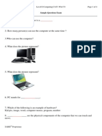 1314-OE101 - V1 Level E Computing CAT1 Wk4 T1 Page 1 of 4: Sample Questions Exam