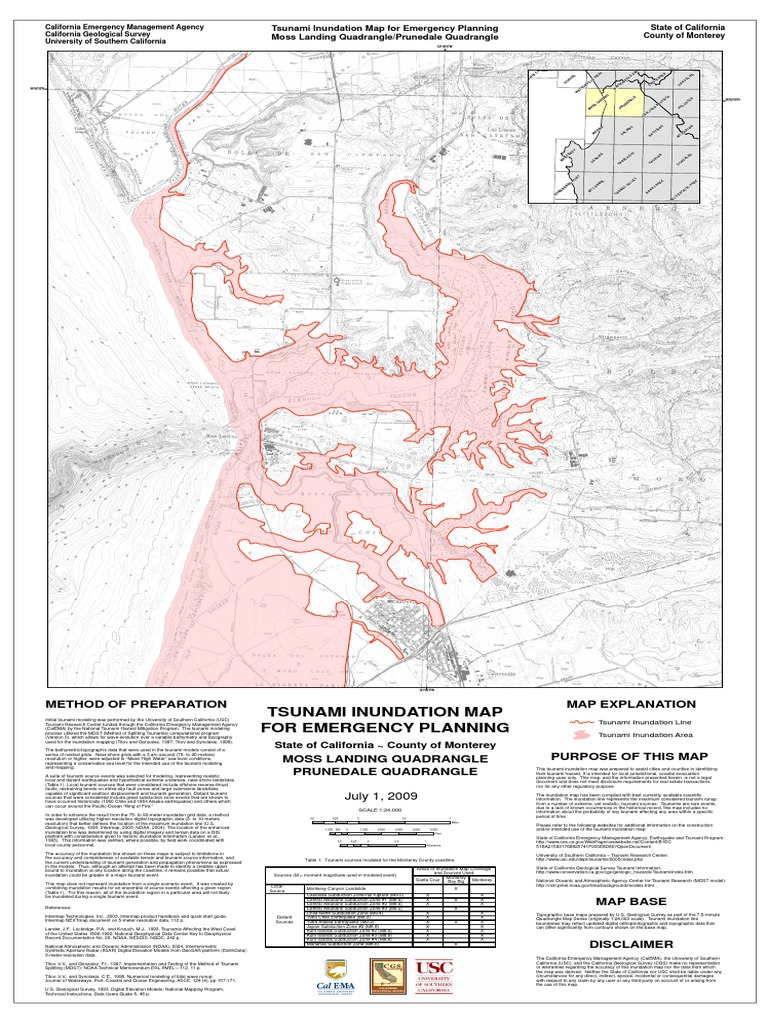 Tsunami Inundation Map: Moss Landing Prunedale | PDF | Tsunami ...