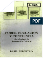 Poder, Educación y Conciencia. Basil Bernstein, 1988