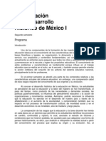 Programa La Educacion en El Desarrollo Historico de Mexico I