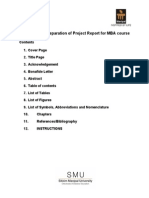 Template for Preparation of Project Report for MBA Course