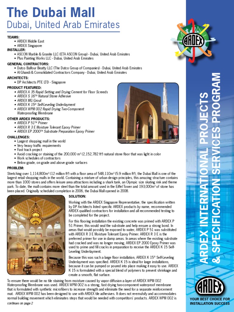 Dubai Mall Case Study Middle East Chemistry Materials