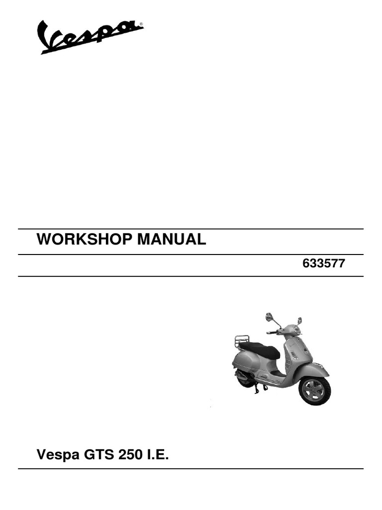 Manual Vespa Gts 250 i.e._en Motor Oil Transmission (Mechanics)