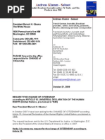 Request for Change of Citizenship President Barack Obama