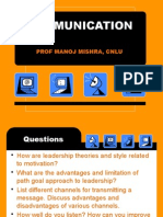 Communication: Prof Manoj Mishra, Cnlu