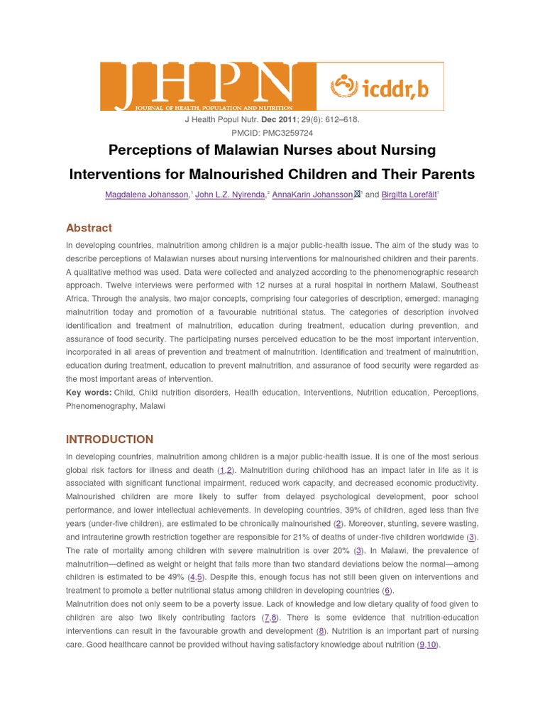 Malawian Nurses' Views on Malnutrition Care | PDF | Malnutrition | Nursing