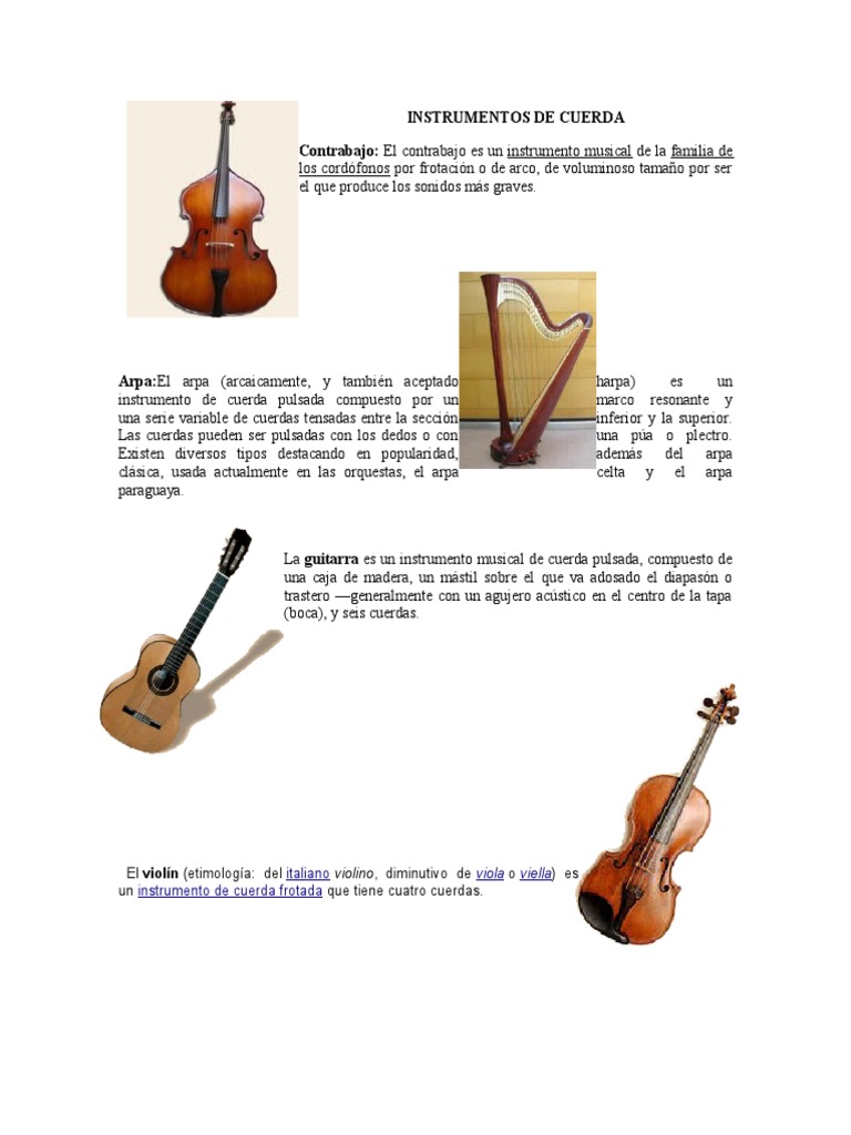 Instrumento de Cuerdas en Ingles Instrumentos de cuerda