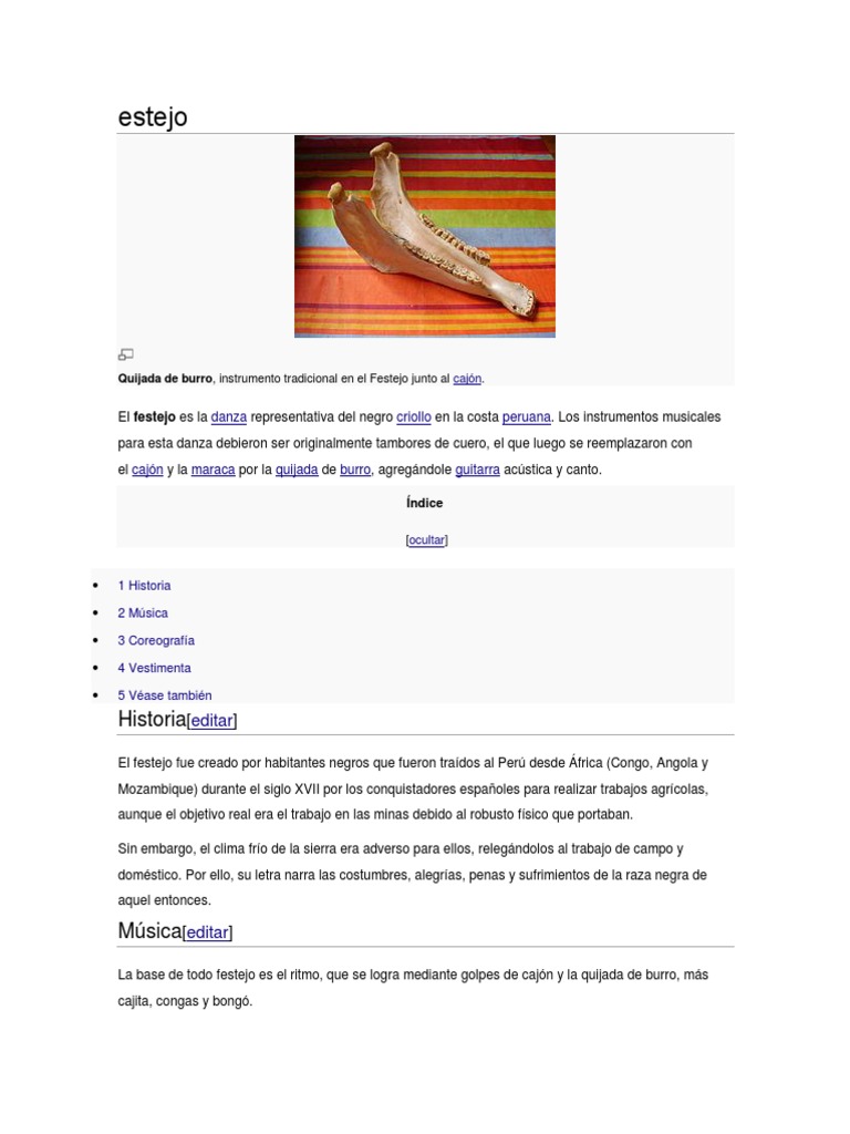 La quijada de burro y el cajón instrumentos clave del festejo peruano