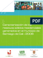 Caracterizacion Residuos Solidos Residenciales en Santiago Cali