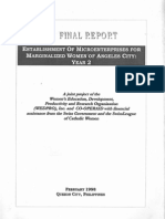 Final Report (Establishment of Microenterprises for Marginalized Women of Angeles City