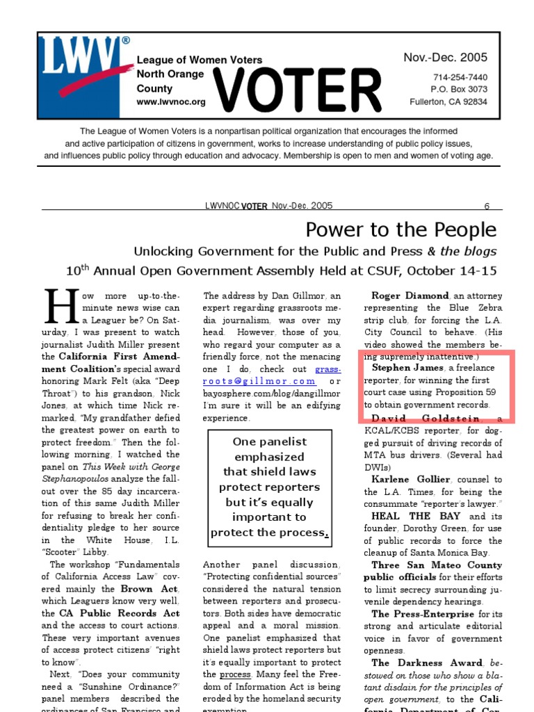 Get With The Energy: Nov.-Dec. 2005 | PDF | Journalism | First ...