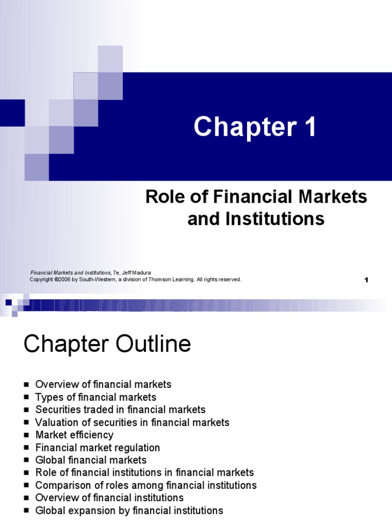 Roles Of Financial Institutions Pdf