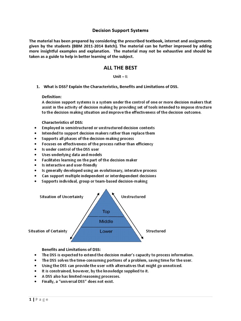 Overview of Decision Support Systems | PDF | Databases | Search Engine ...