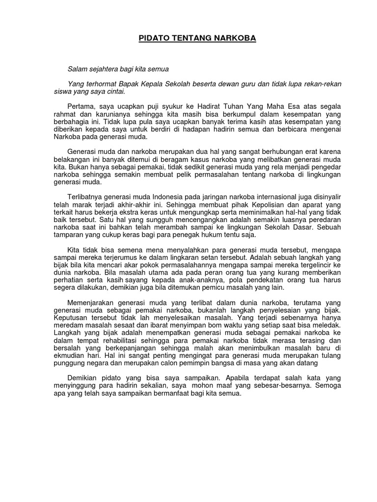 Pidato Tentang Narkoba  PDF