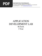 Application Development Lab: M.Tech. I Year