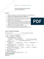 Coding Questionnaire Into An SPSS Variable View.