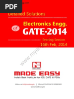 GATE 2014 Electronics Engineering Keys & Solution On 16th (Evening Session)