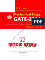 GATE 2014 Mechanical Engineering Keys & Solution on 15th (Morning Session) 
