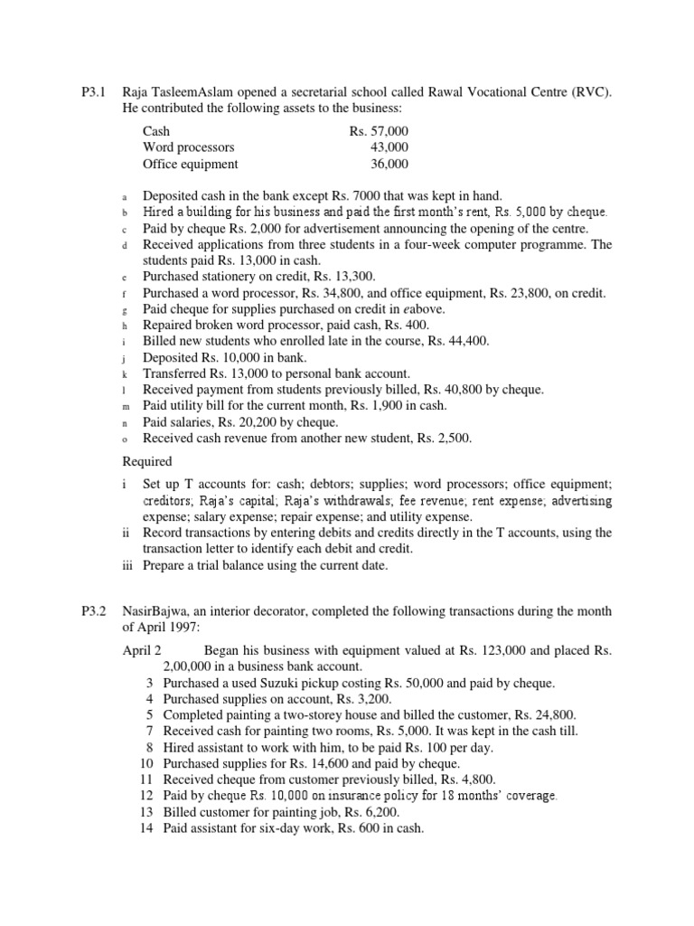 Assignment 2 | PDF | Debits And Credits | Cheque