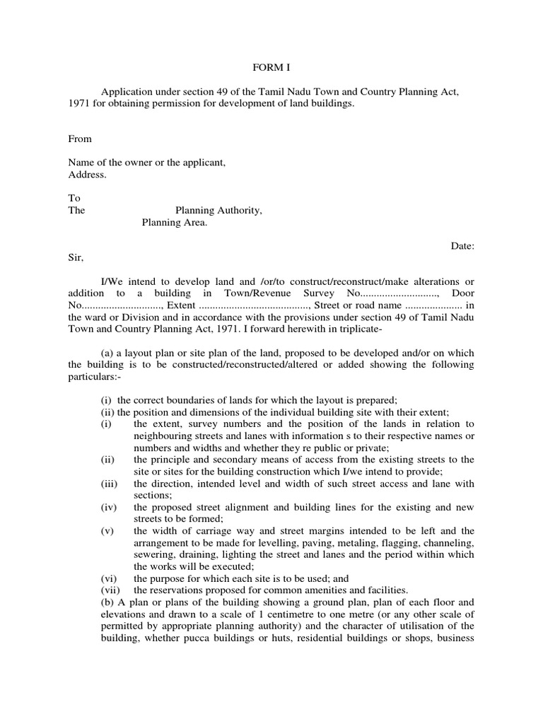 FORM I (Section 49) | PDF | Street | License