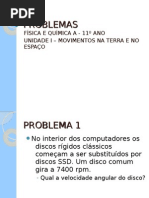 PROBLEMAS FÍSICA - 11º ANO - UNIDADE 1