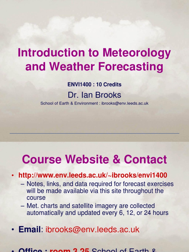 01 Introduction PDF Weather Forecasting Meteorology