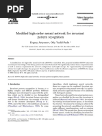 Modified High-Order Neural Network For Invariant Pattern Recognition