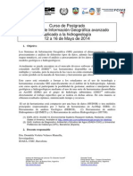 1ª edición Curso de Postgrado "SIG avanzado aplicado a la hidrogeología" - PROGRAMA
