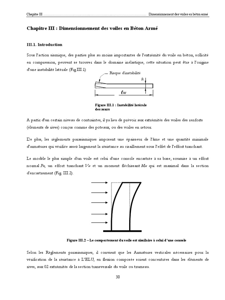 6.chapitre III Dimensionnement Des Voile en Béton Armé PDF Béton — free download
