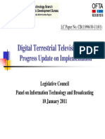 LC Paper No. CB(1)996/10-11(01) Digital Terrestrial Television (DTT) Progress Update